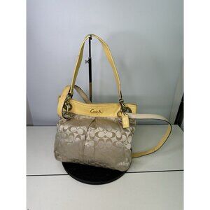 COACH F17599 Yellow Ashley Signature Sateen Hippie Crossbody Shoulder Bag